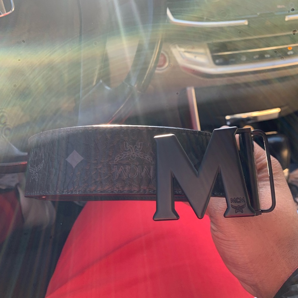 Black MCM reversible belt